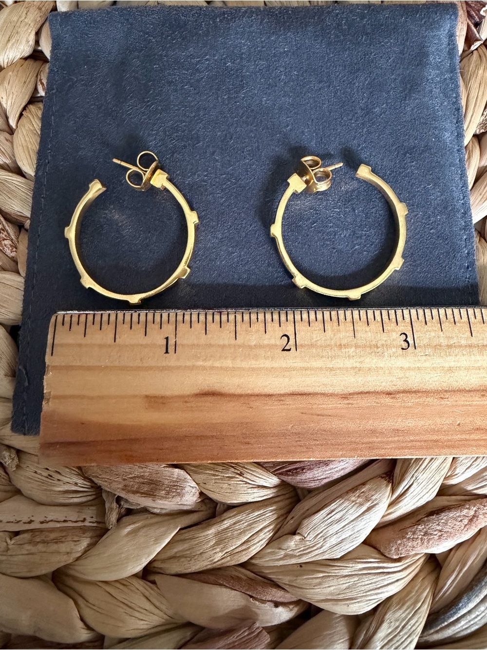 Julie Vos Gold Textured Mini Hoop Earrings - Picture 4 of 5
